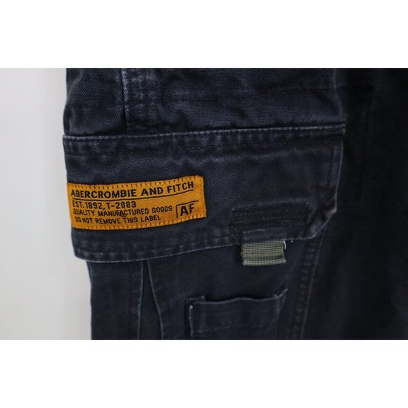 Vtg 90s Y2K Abercrombie & Fitch Mens L Heavy Paratrooper Surplus Cargo Shorts - Picture 5 of 15